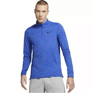 Nike Dri-FIT Superset Quarter Zip Long Sleeve Training Top Blue Men Size XXL